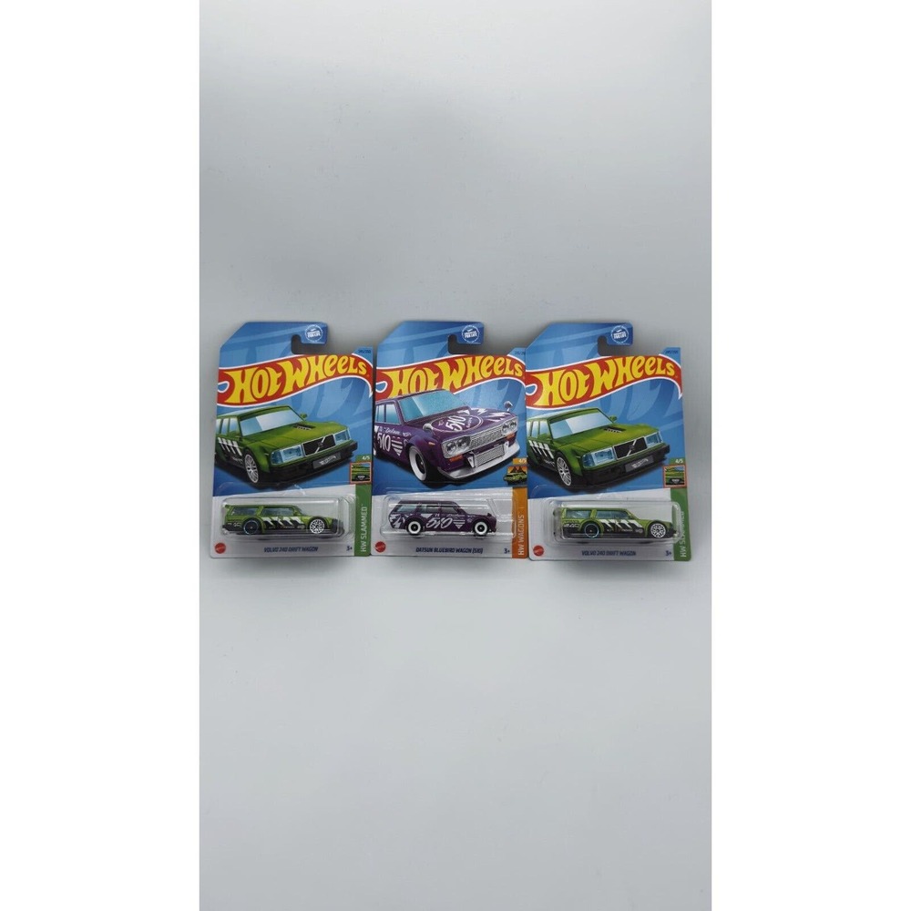 Hot Wheels Datsun Bluebird Wagon 510 + x2 Volvo 240 Drift